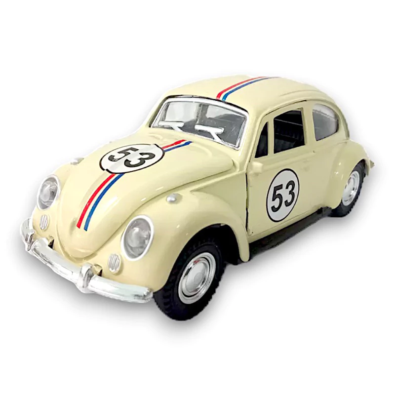 Fusca Herbie 53 Miniatura Ferro Abre Porta Capô Fricção Coleção