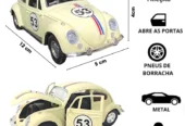Fusca Herbie 53 Miniatura Ferro Abre Porta Capô Fricção Coleção
