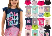 Kit 10 peças de Roupa Conjunto Infantil e Juvenil Menina Tamanho 01 ao 16