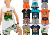 Kit 10 peças de Roupa Conjunto Infantil e Juvenil Menino Tamanho 01 ao 16