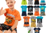 Kit 10 peças de Roupa Conjunto Infantil e Juvenil Menino Tamanho 01 ao 16