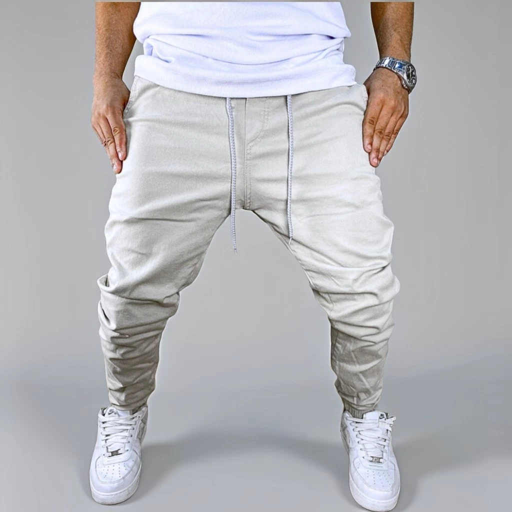 Calças Sport masculinas Jogger camuflada Preto e Branco