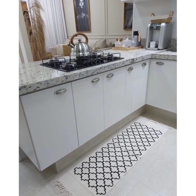 Kit Passadeira Cozinha Geométrica 3 Peças Excelente Qualidade Tecido Grosso Tear Nozinho