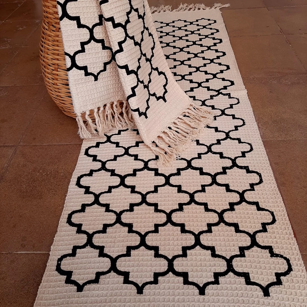 Kit Passadeira Cozinha Geométrica 3 Peças Excelente Qualidade Tecido Grosso Tear Nozinho