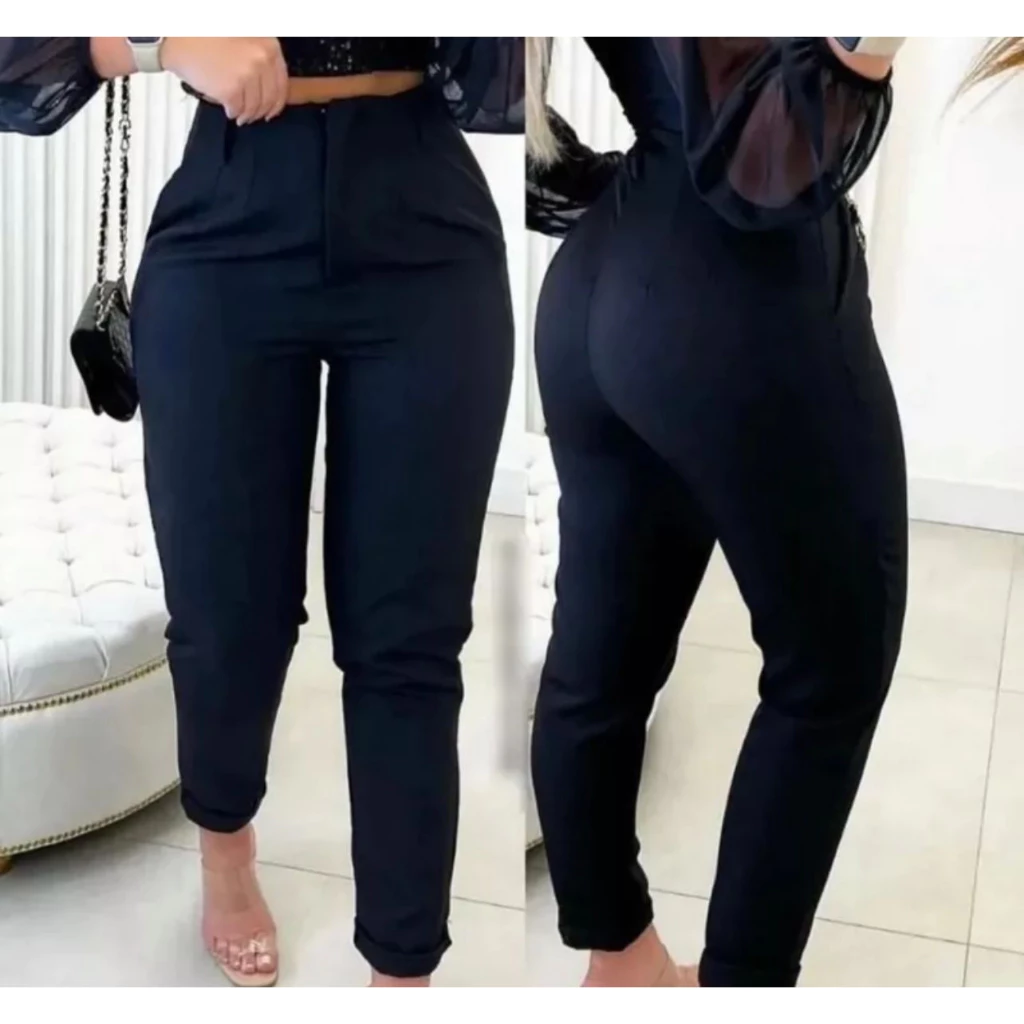 Calça Alfaiataria Zr Feminina Cintura Alta Com ziper