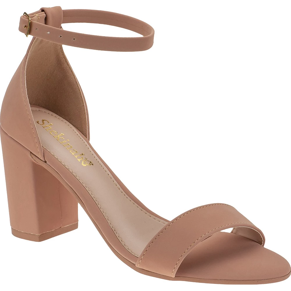 Saltinho Feminino Sandália Salto Alto Nobuck Têndencia Social Shekinah