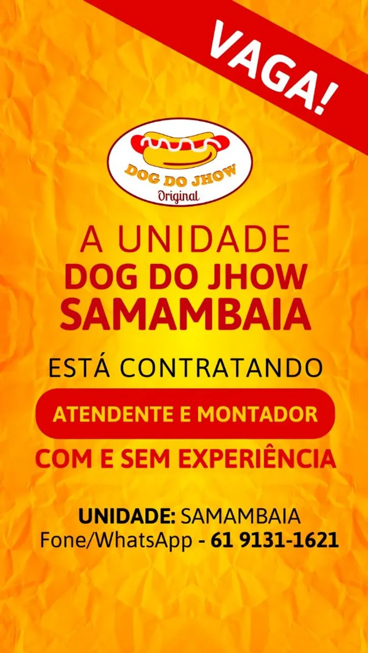 Vaga de emprego – Dog do Jhow