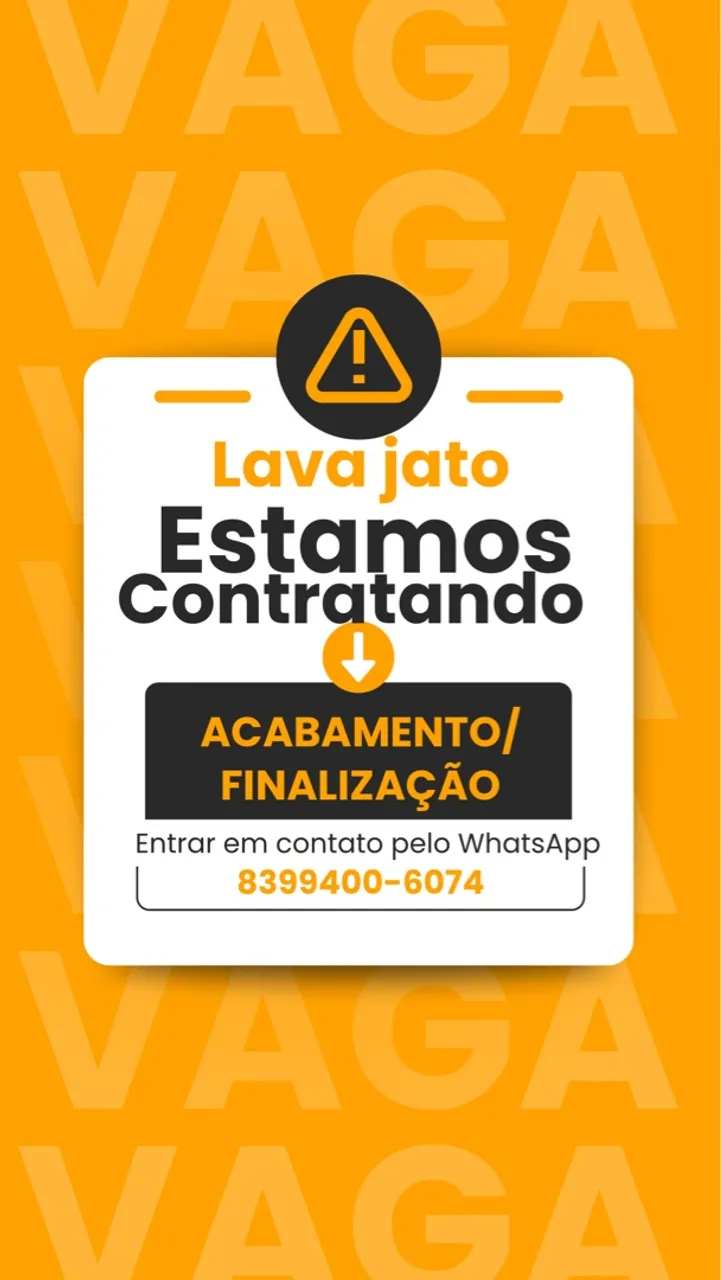 Vaga de emprego em lava jato – acabamento