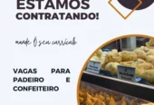 Vagas de emprego para padeiro e confeiteiro