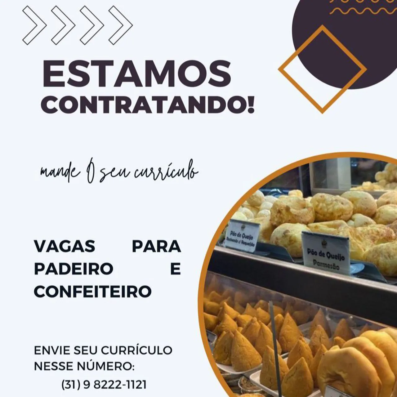 Vagas de emprego para padeiro e confeiteiro