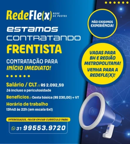 Vaga para Frentista – RedeFlex