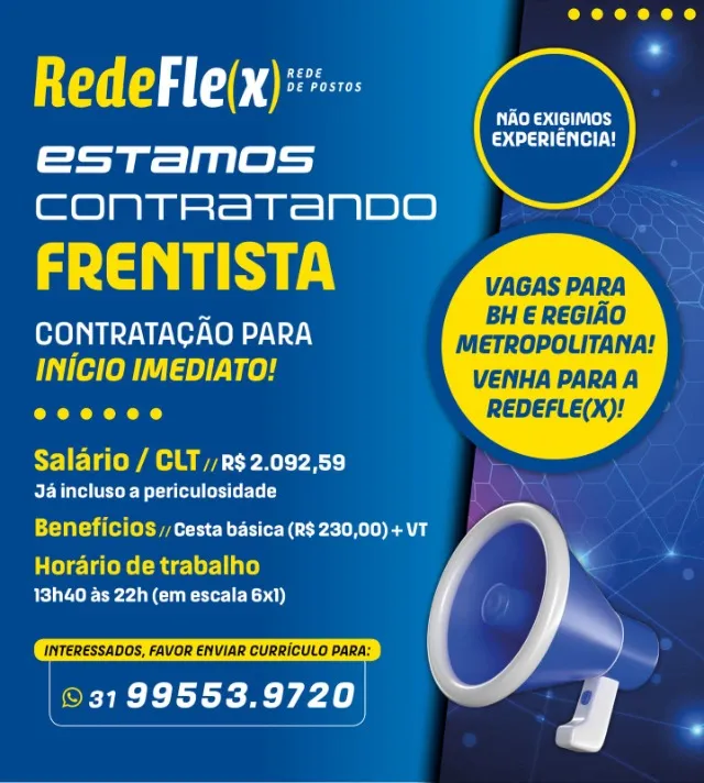 Vaga para Frentista – RedeFlex