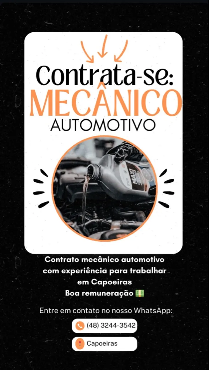 Vaga de Emprego Mecânico com experiência