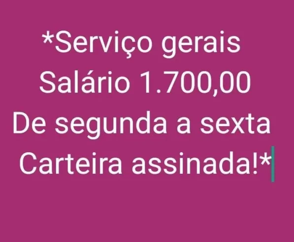 Emprego serviço gerais