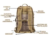 Mochila Militar Tática Impermeável 50 Litros Grande Reforçada
