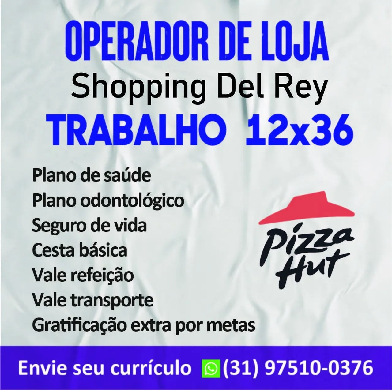 Vaga de emprego Shopping Del Rey