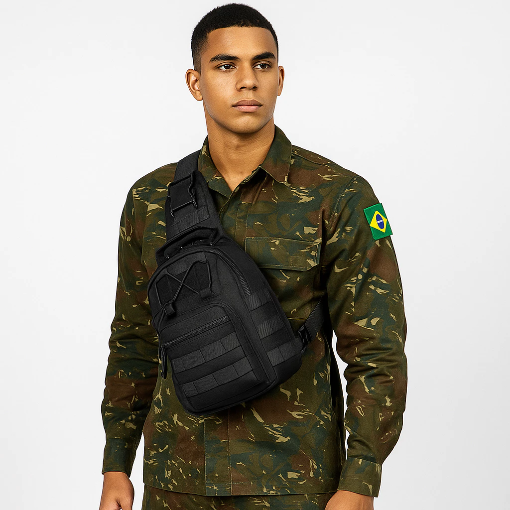 Bolsa Tática Transversal Impermeável Peito E Ombro Masculina Feminina Sling Sport