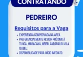VAGA DE EMPREGO: PEDREIRO | AUX. MANUTENÇÃO