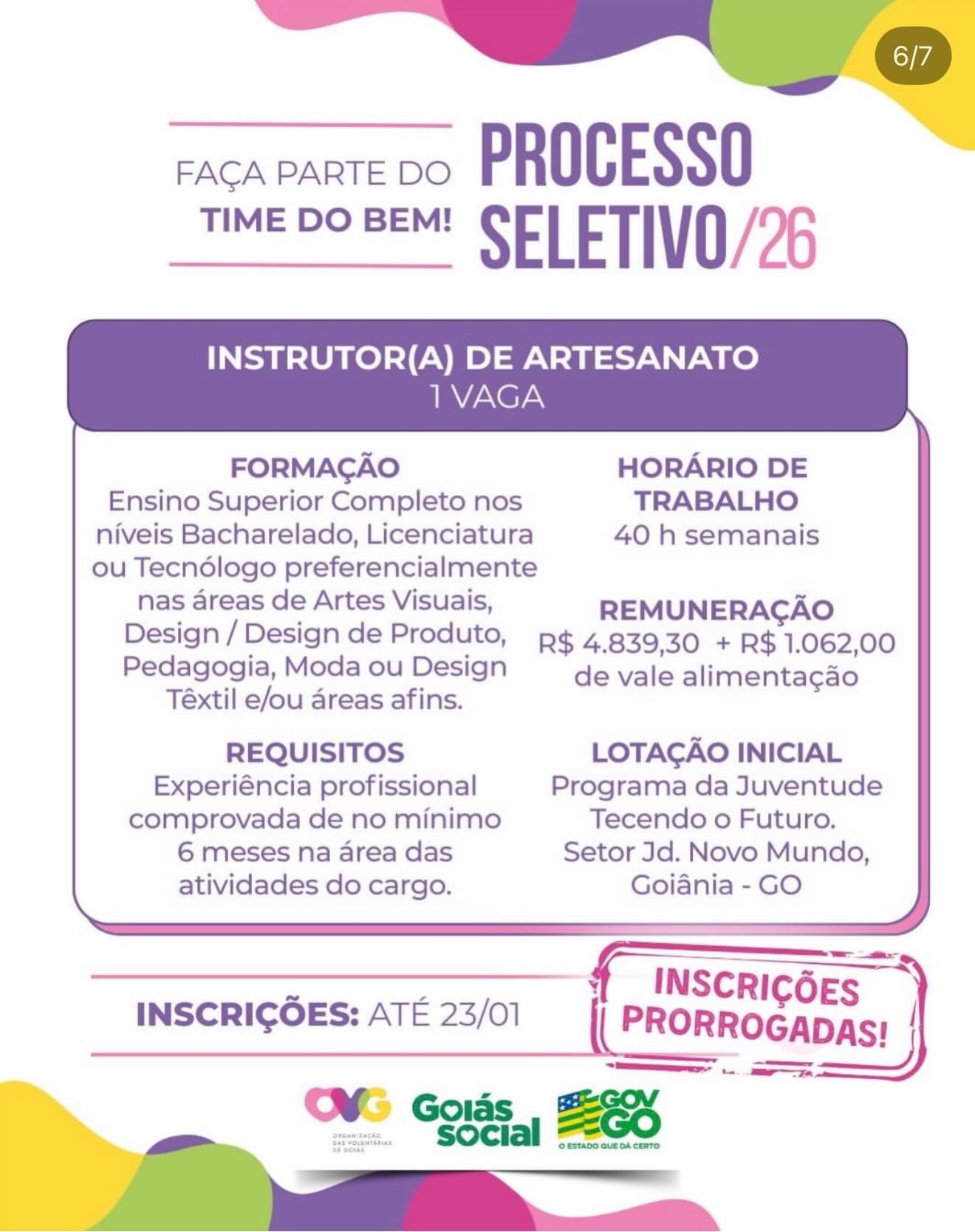 Vaga de Emprego – Instrutores Time do Bem