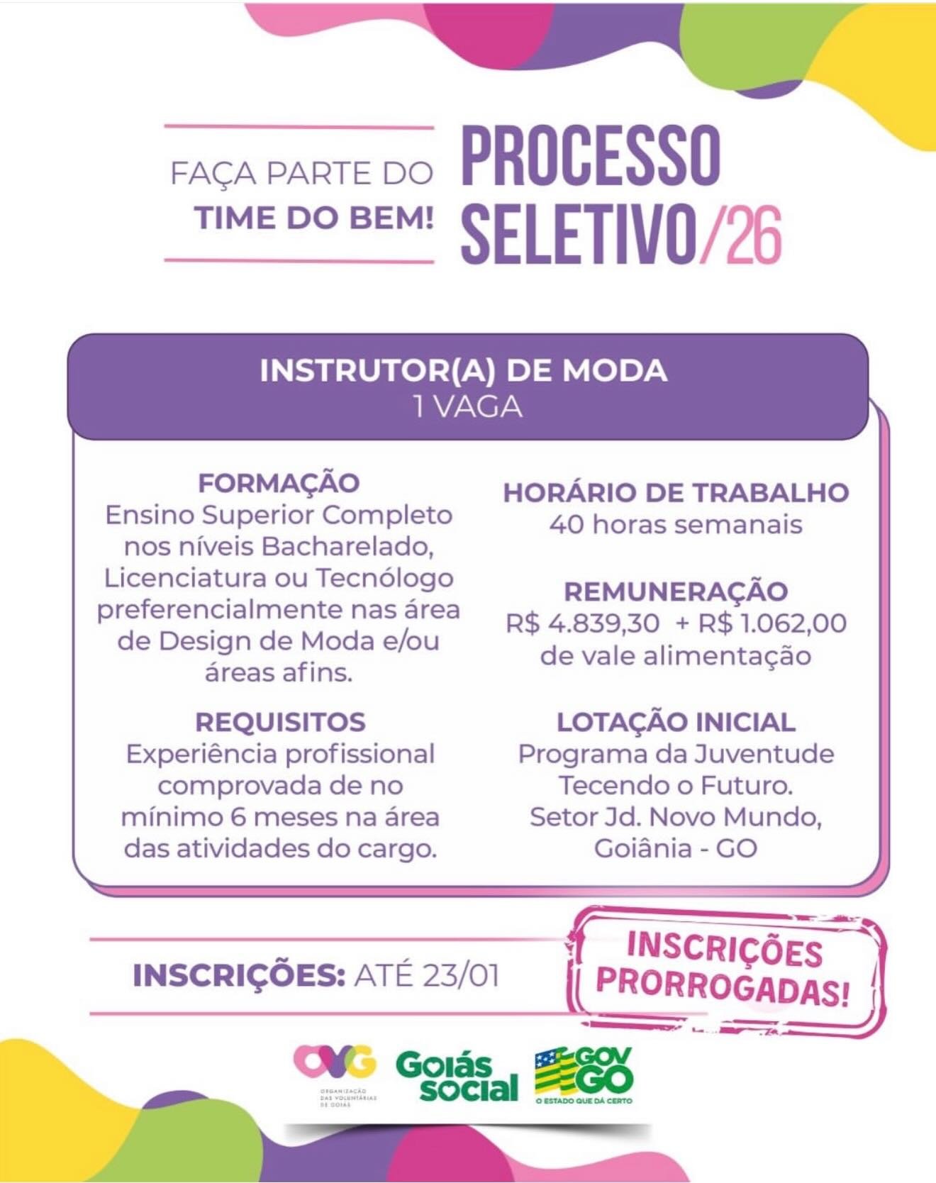 Vaga de Emprego – Instrutores Time do Bem