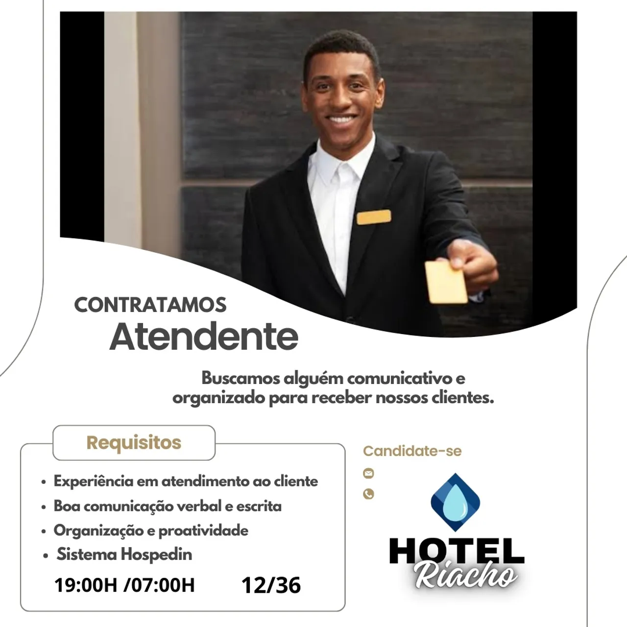 Vaga de Emprego Recepcionista- ( Masculino )