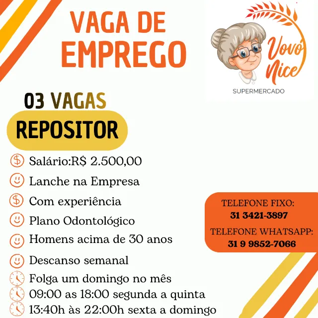 VAGAS DE EMPREGO DIVERSAS