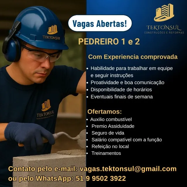 VAGAS ABERTAS PARA LAJEADO TABAÍ E REGIÃO