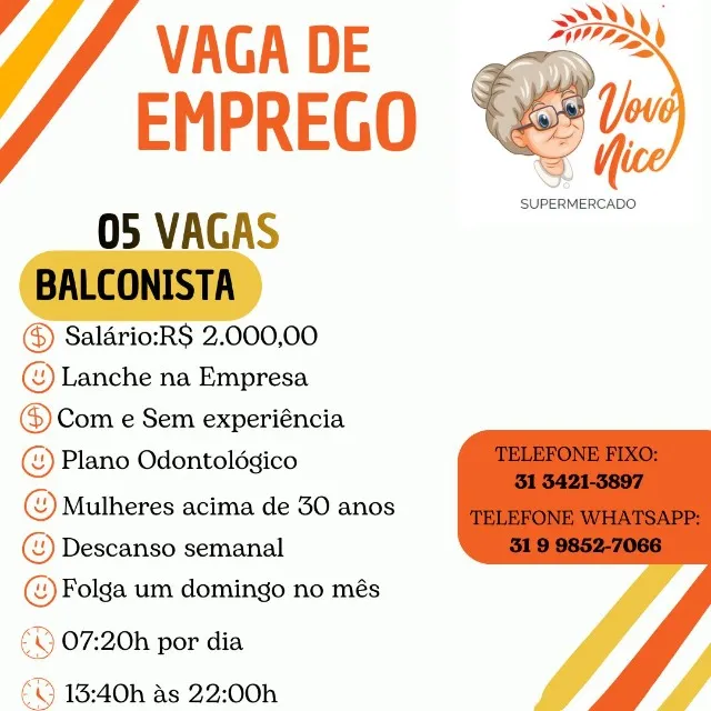 VAGAS DE EMPREGO DIVERSAS