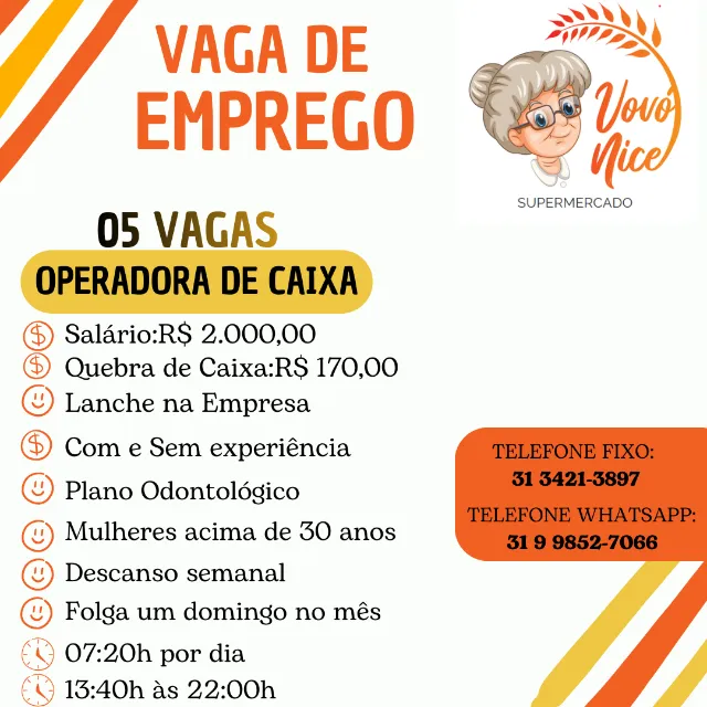 VAGAS DE EMPREGO DIVERSAS