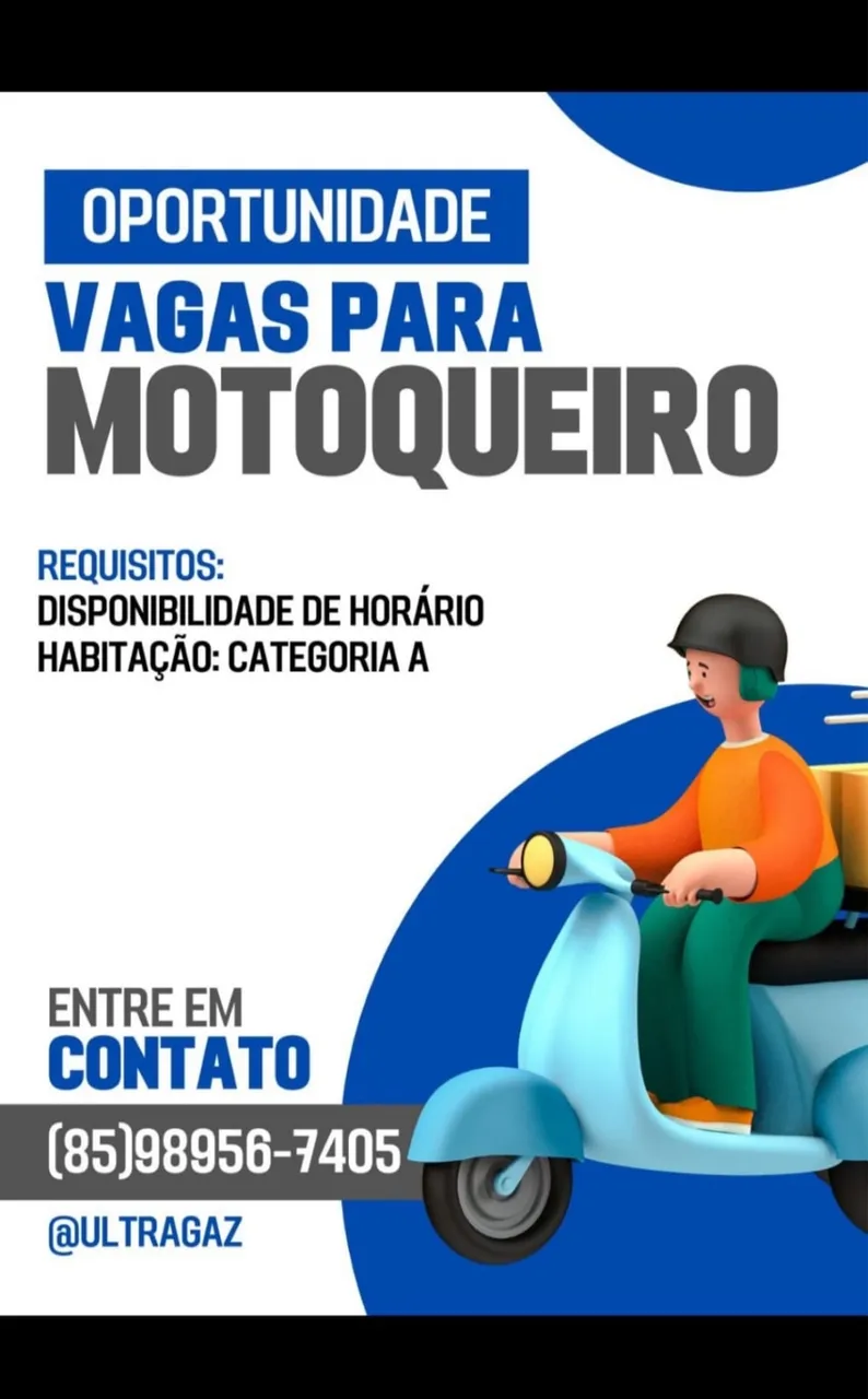 Vaga de emprego – Motoqueiro