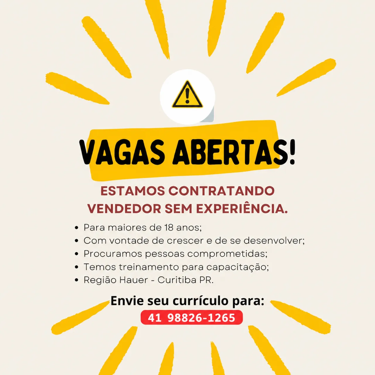 OPORTUNIDADE DE EMPREGO